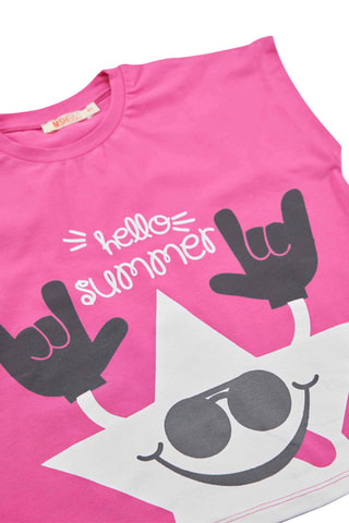 Camiseta y short - Rosa y azul