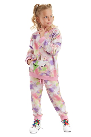 Sudadera y pantalón de chándal Tie-dye Unicorn - Rosa