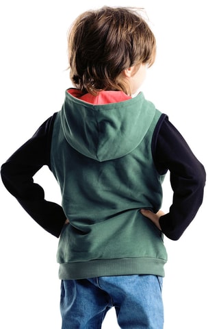Sudadera con capucha - Verde y azul marino
