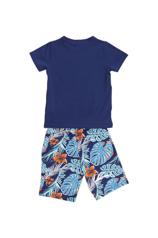 Camiseta y bermudas - Naranja y azul marino