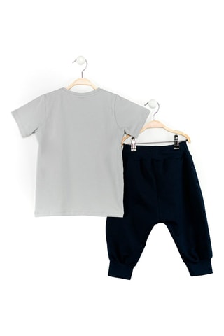 Camiseta y sarouel - Gris y azul marino