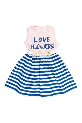 Vestido - Rosa y azul marino