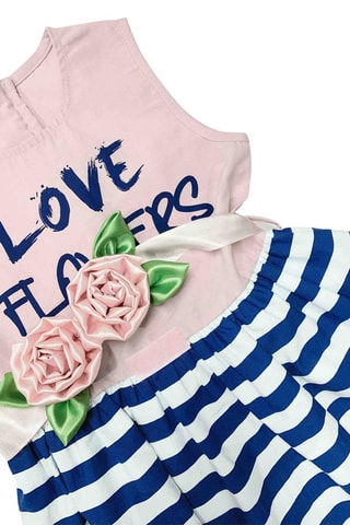 Vestido - Rosa y azul marino