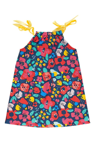 Vestido - Azul marino y rosa
