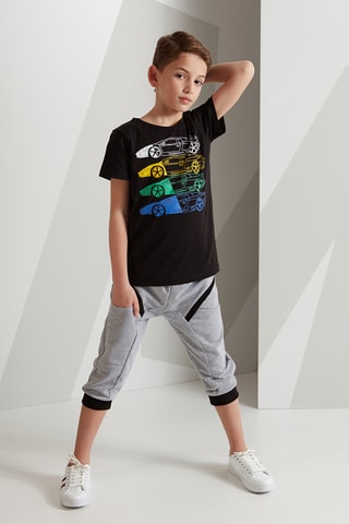 Camiseta y pantalón de chándal - Negro y gris