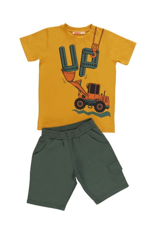 Camiseta y short - Caqui y mostaza