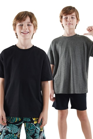 2 camisetas oversize - Negro y antracita