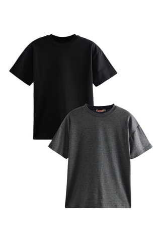 2 camisetas oversize - Negro y antracita