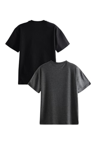 2 camisetas oversize - Negro y antracita