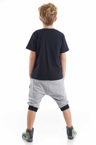 Camiseta y sarouel - Azul marino y gris