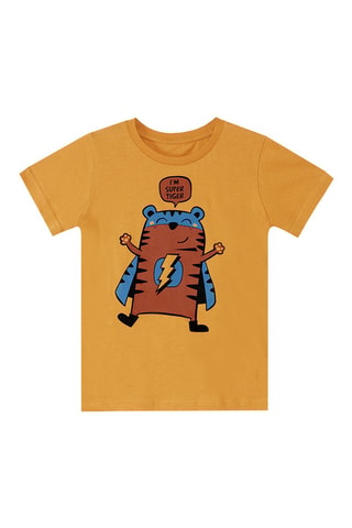 Camiseta y short - Mostaza y naranja