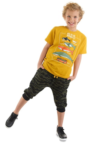 Camiseta y short - Mostaza y caqui