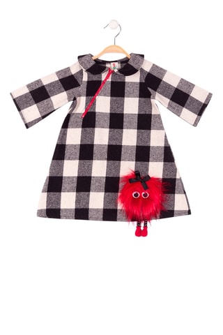 Vestido trapézio Preto e branco - Denokids - Preto