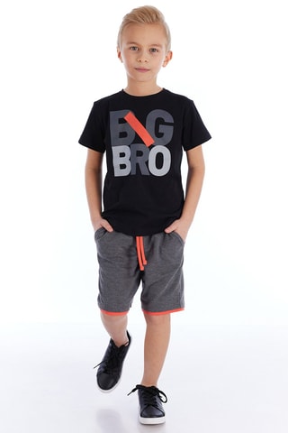 T-shirt en Short -  Mushi - Zwart en grijs