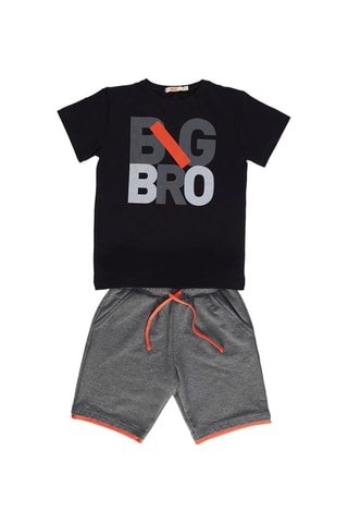 T-shirt en Short -  Mushi - Zwart en grijs