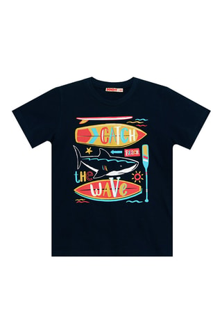 Camiseta y short - Gris y azul marino