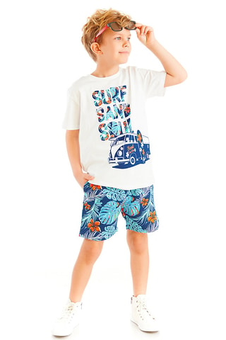 Camiseta y short - Azul y blanco