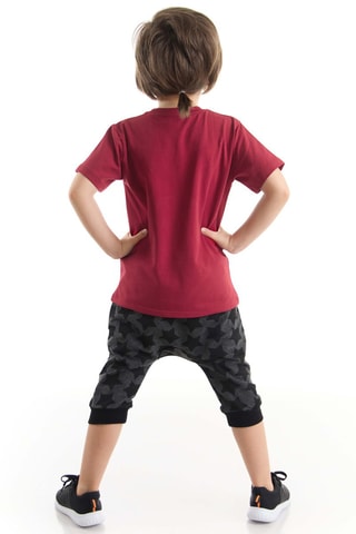 Camiseta y sarouel - Rojo y gris oscuro
