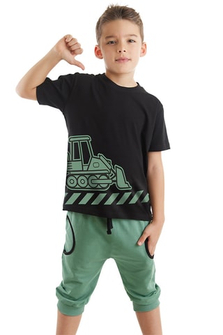 Camiseta y short - Negro y caqui