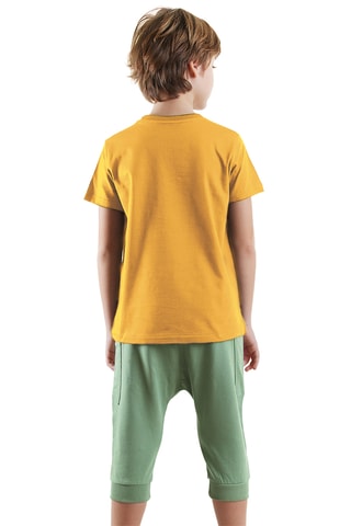 Camiseta y pantalón pirata Skater - Mostaza