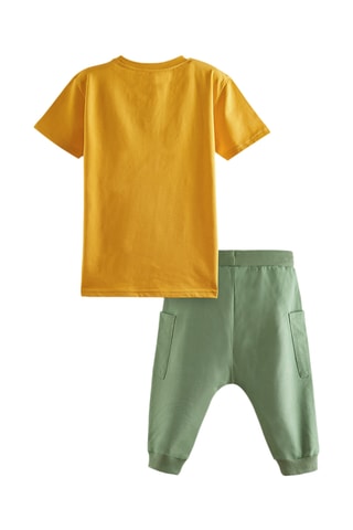 Camiseta y pantalón pirata Skater - Mostaza