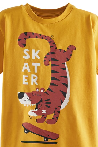 Camiseta y pantalón pirata Skater - Mostaza