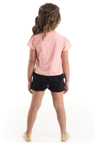 Camiseta y short - Negro y rosa