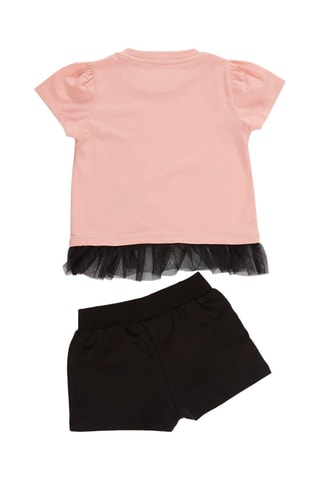 Camiseta y short - Negro y rosa