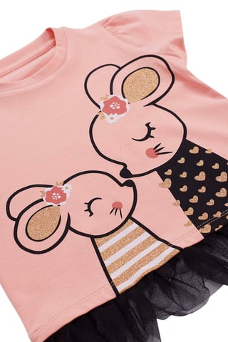 Camiseta y short - Negro y rosa