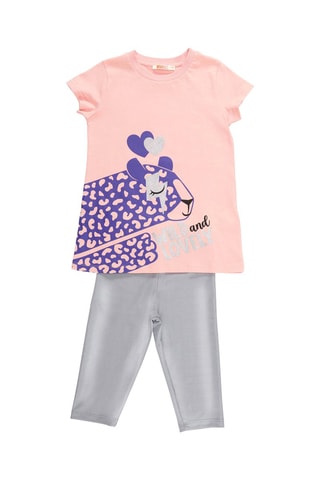 Camiseta y leggings - Violeta y rosa