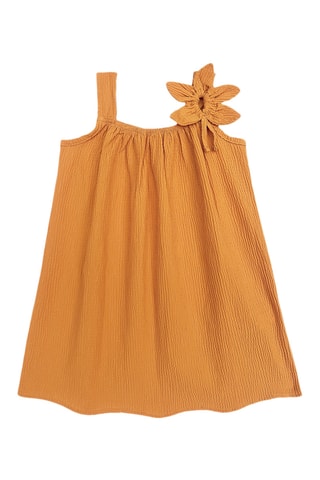 Vestido trapecio sin mangas Flower - Amarillo
