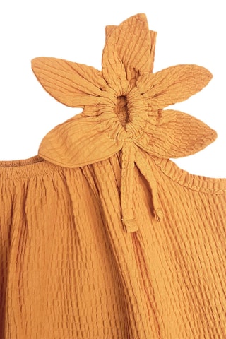 Vestido trapecio sin mangas Flower - Amarillo