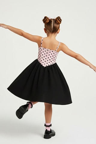 Vestido evasé sin mangas Pink Polka - Rosa