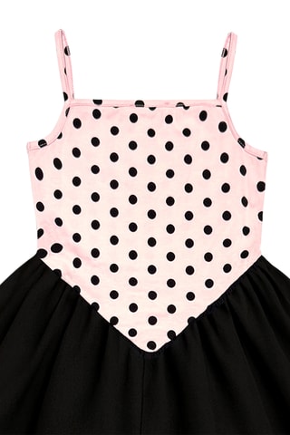 Vestido evasé sin mangas Pink Polka - Rosa