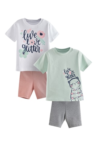 2 pijamas Flowers - Multicolor