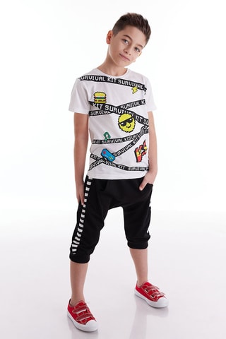 Camiseta y sarouel - Blanco y negro