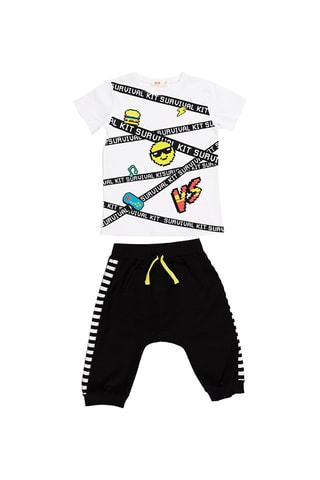 Camiseta y sarouel - Blanco y negro