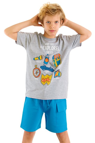 T-shirt en Short -  Mushi - Blauw