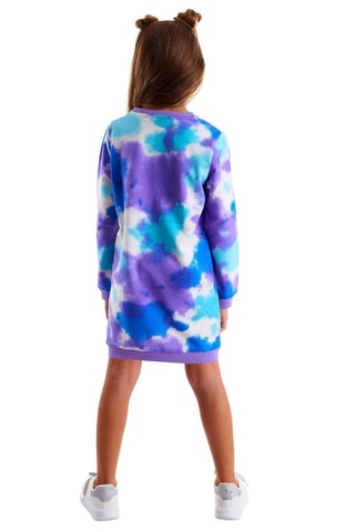 Vestido-sweat Tie-Dye Azul-celeste e violeta - Mushi - Violeta