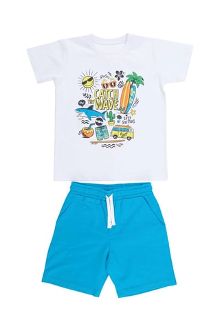T-shirt en Short -  Mushi - Blauw