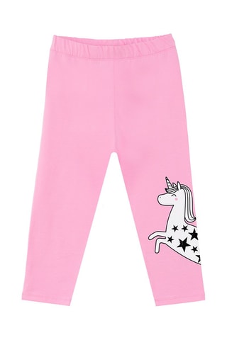 Camiseta y leggings - Blanco y rosa