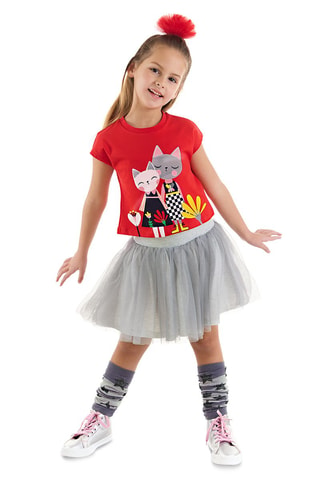 Camiseta y falda - Rojo