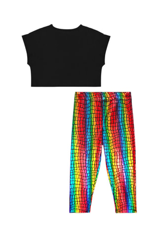 Top y leggings - Negro