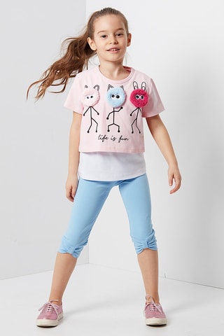 Camiseta y mallas pirata - Azul y rosa