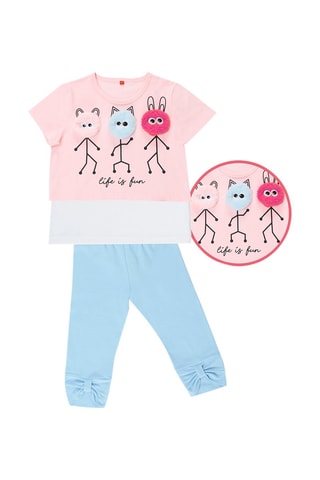 Camiseta y mallas pirata - Azul y rosa