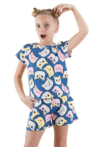 Camiseta y short Cute Kitties - Azul marino