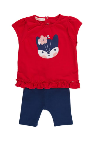 Camiseta y leggings - Rojo y azul marino
