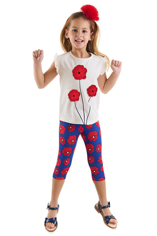 Camiseta y leggings - Blanco y azul marino