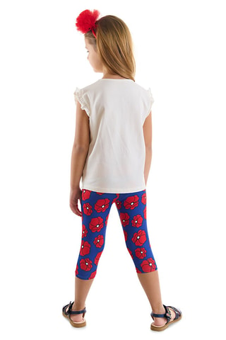 Camiseta y leggings - Blanco y azul marino
