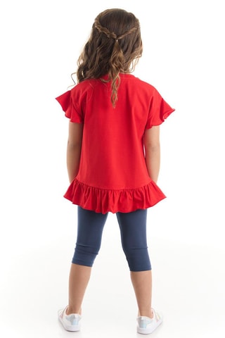 Camiseta y leggings - Rojo y azul marino